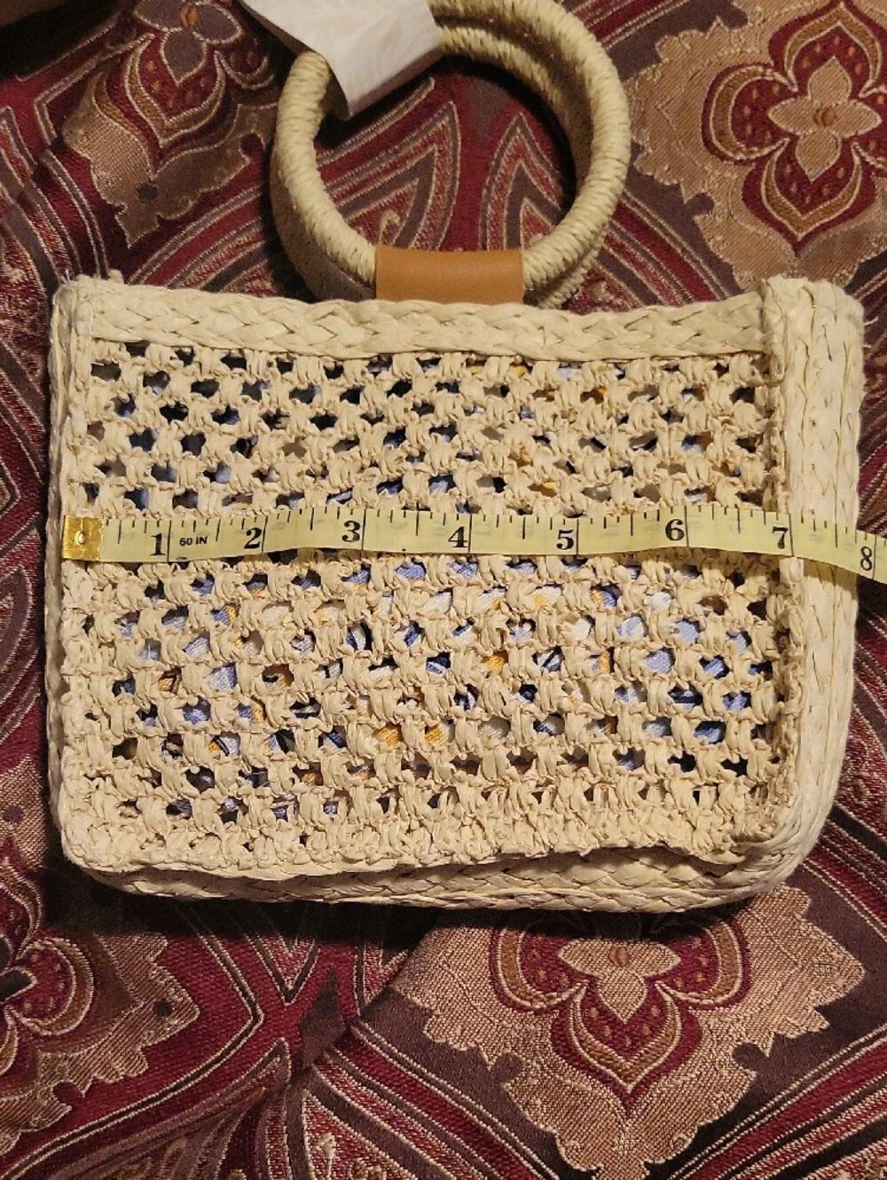 Tommy Bahama Kids Resort Collection Woven Straw Mini Top-Handle Bag. !